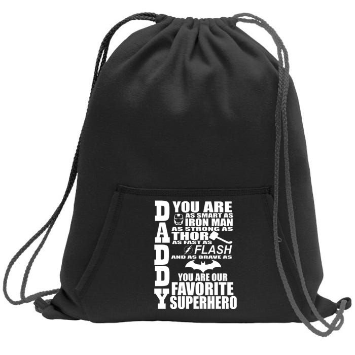 Daddy Superhero Father's Day Sweatshirt Cinch Pack Bag