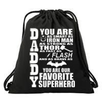 Daddy Superhero Father's Day Drawstring Bag