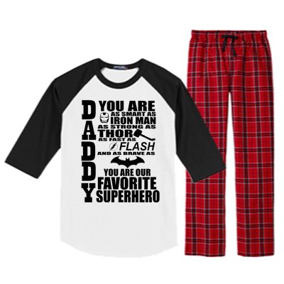 Daddy Superhero Father's Day Raglan Sleeve Pajama Set