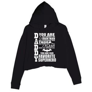 Daddy Superhero Father's Day Crop Fleece Hoodie