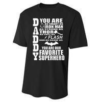 Daddy Superhero Father's Day Performance Sprint T-Shirt