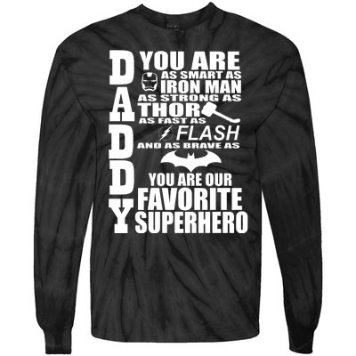 Daddy Superhero Father's Day Tie-Dye Long Sleeve Shirt