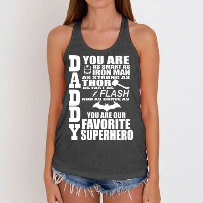Daddy Superhero Father's Day Women's Knotted Racerback Tank