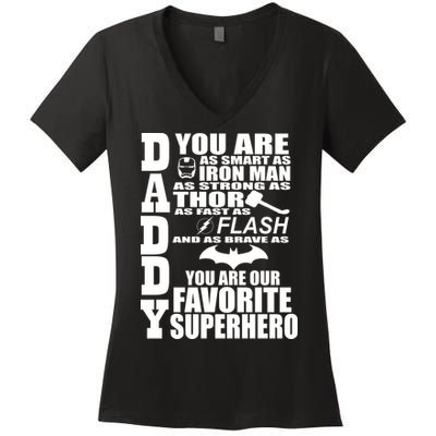 Daddy Superhero Father's Day Women's V-Neck T-Shirt
