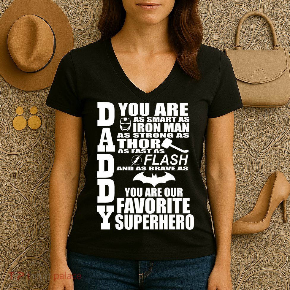 Daddy Superhero Father's Day Women's V-Neck T-Shirt