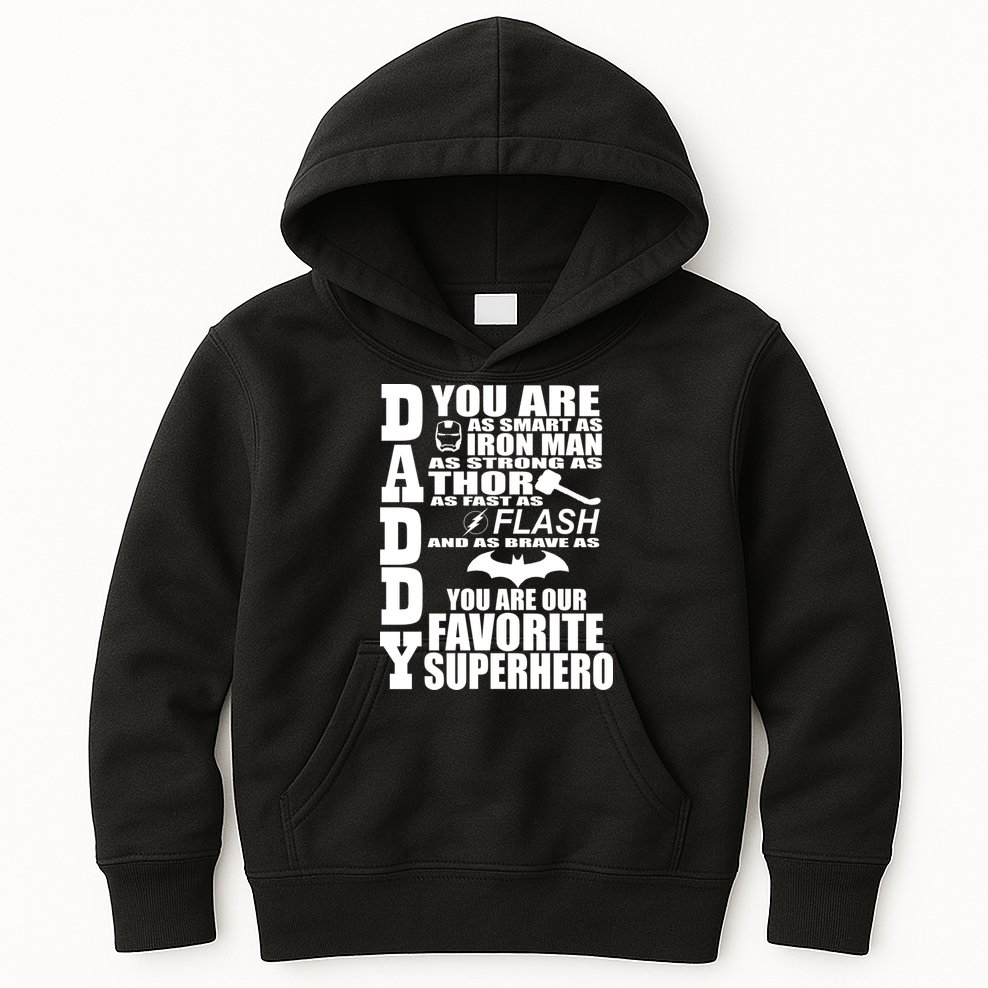 Daddy Superhero Father's Day Kids Hoodie