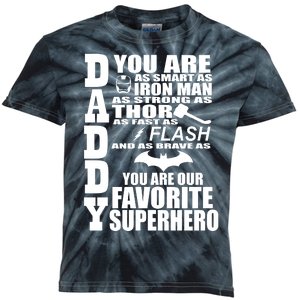 Daddy Superhero Father's Day Kids Tie-Dye T-Shirt