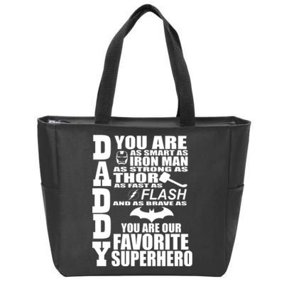 Daddy Superhero Father's Day Zip Tote Bag