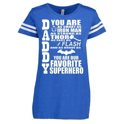 Daddy Superhero Father's Day Enza Ladies Jersey Football T-Shirt