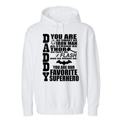 Daddy Superhero Father's Day Garment-Dyed Fleece Hoodie