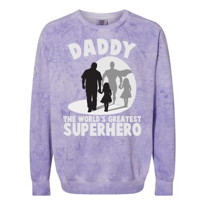 Daddy The World's Greatest Superhero Father's Day Colorblast Crewneck Sweatshirt