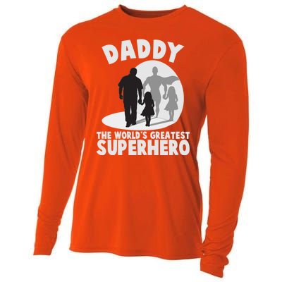 Daddy The World's Greatest Superhero Father's Day Cooling Performance Long Sleeve Crew