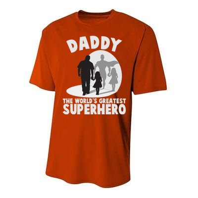 Daddy The World's Greatest Superhero Father's Day Performance Sprint T-Shirt