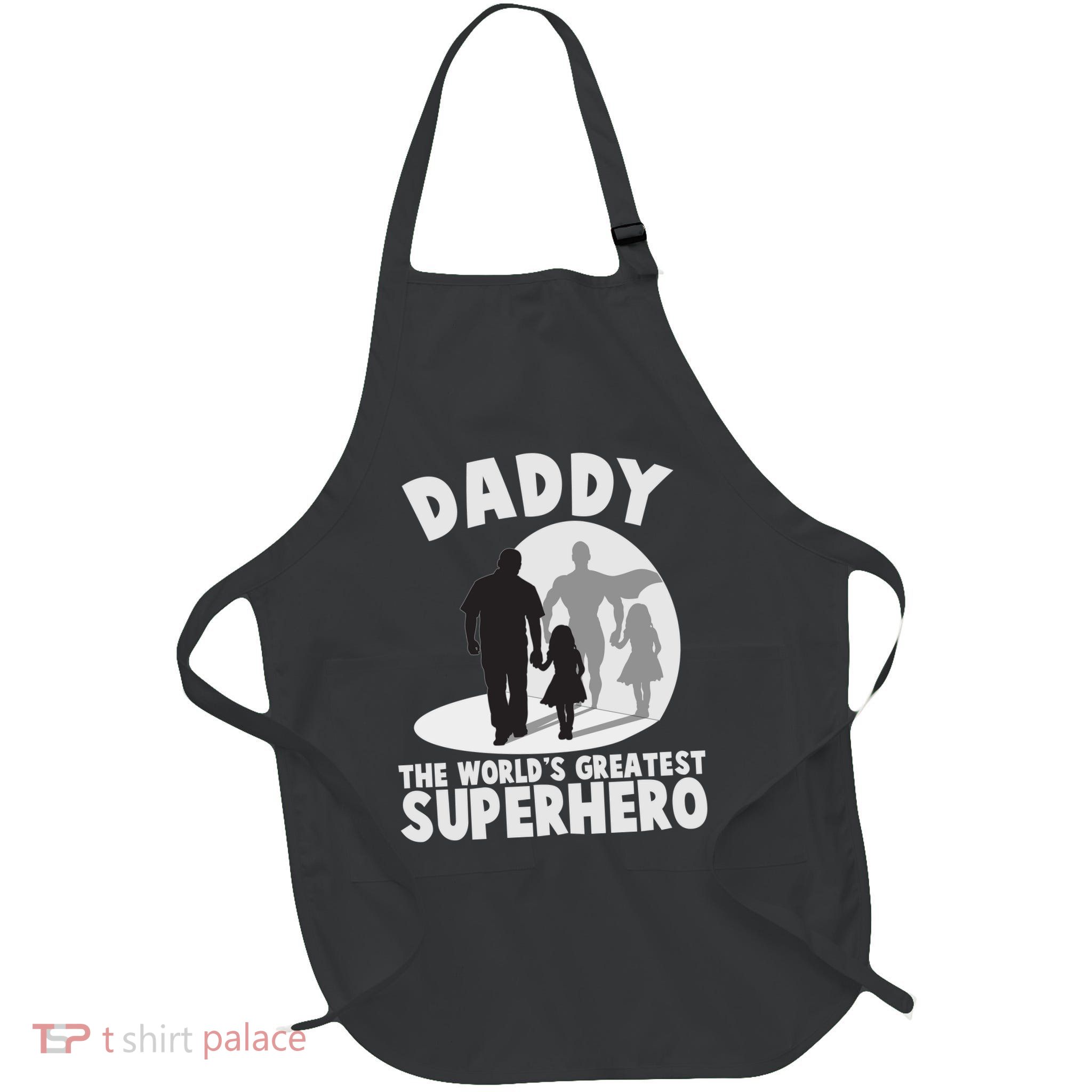 Daddy The World's Greatest Superhero Father's Day Full-Length Apron With Pockets