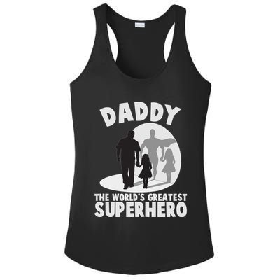 Daddy The World's Greatest Superhero Father's Day Ladies PosiCharge Competitor Racerback Tank