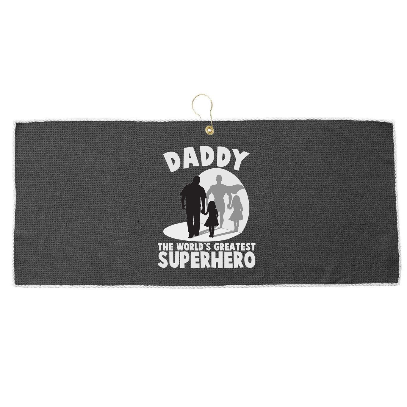 Daddy The World's Greatest Superhero Father's Day Large Microfiber Waffle Golf Towel