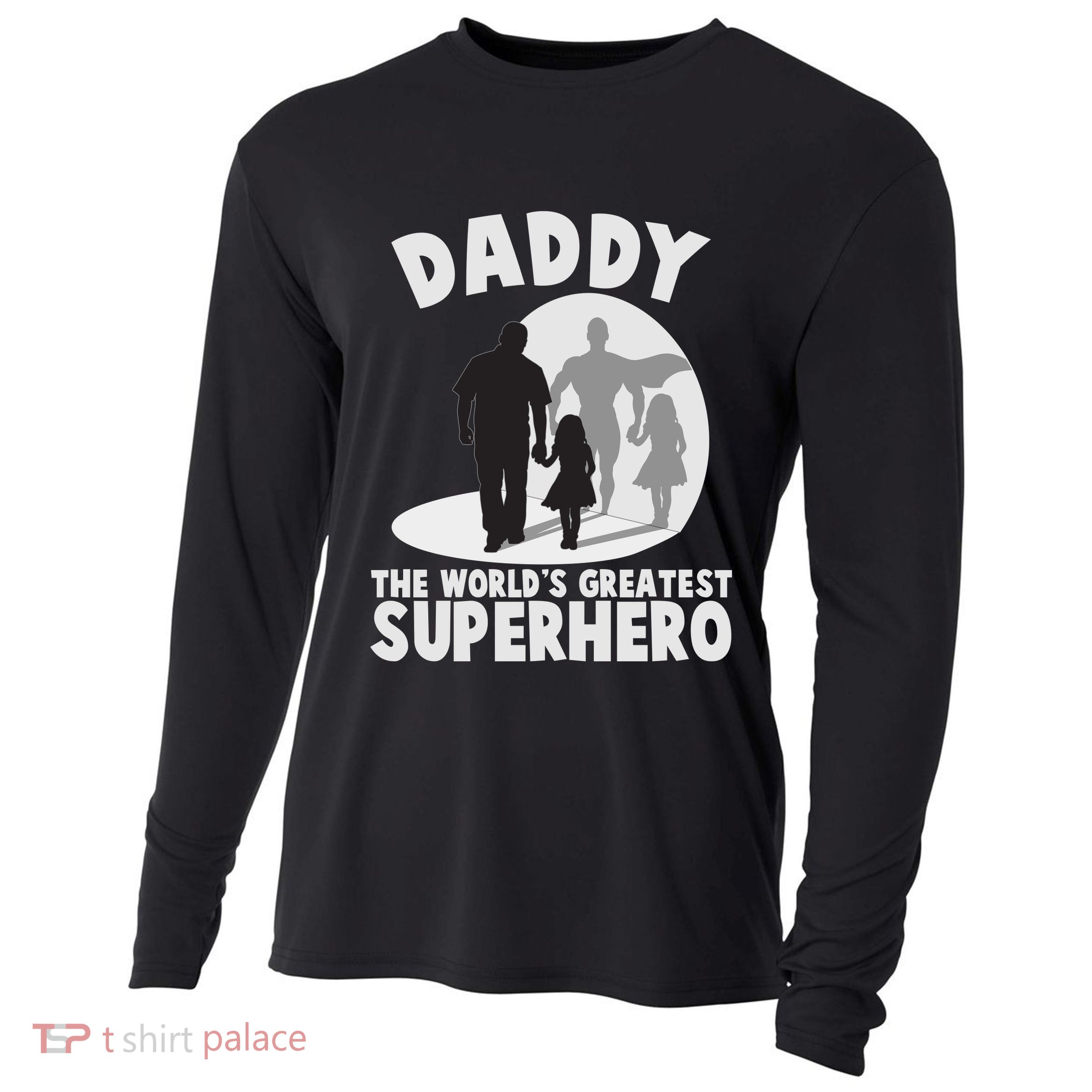Daddy The World's Greatest Superhero Father's Day Cooling Performance Long Sleeve Crew