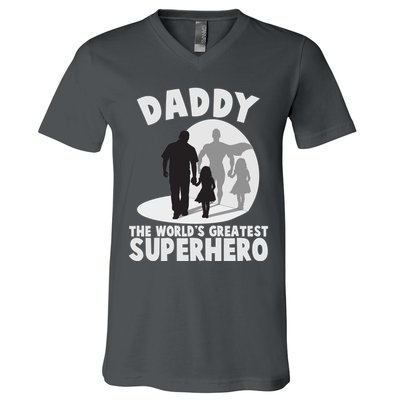 Daddy The World's Greatest Superhero Father's Day V-Neck T-Shirt