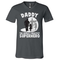 Daddy The World's Greatest Superhero Father's Day V-Neck T-Shirt