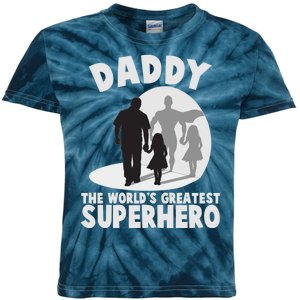 Daddy The World's Greatest Superhero Father's Day Kids Tie-Dye T-Shirt