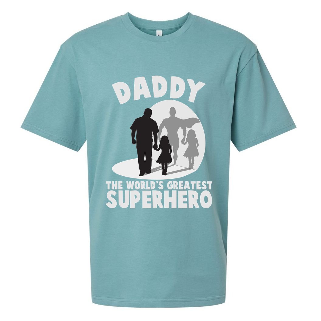 Daddy The World's Greatest Superhero Father's Day Sueded Cloud Jersey T-Shirt