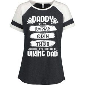 Daddy You Are My Favorite Viking Dad  Enza Ladies Jersey Colorblock Tee