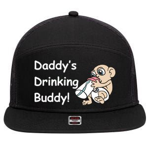 Daddy's Drinking Buddy 7 Panel Mesh Trucker Snapback Hat