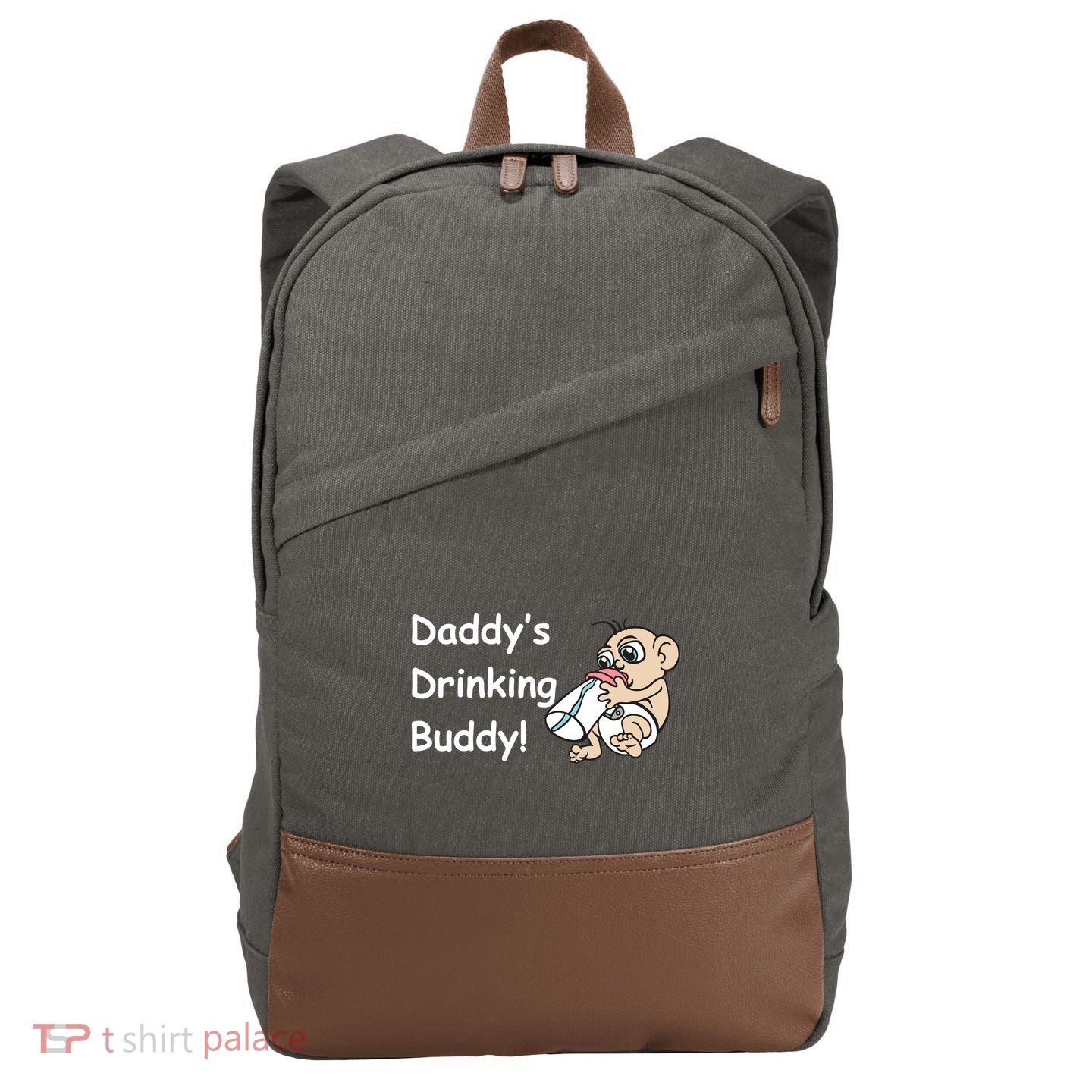 Daddy's Drinking Buddy Cotton Canvas Backpack