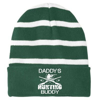 Daddy's Hunting Buddy Striped Beanie with Solid Band