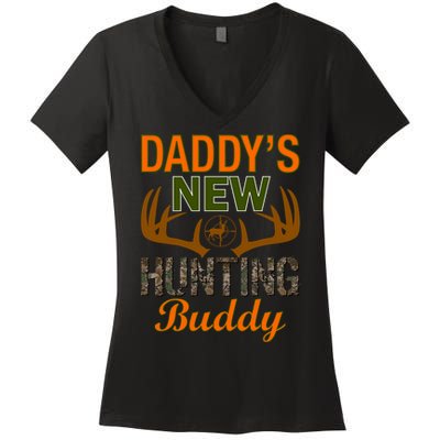 Daddy's New Hunting Buddy Women's V-Neck T-Shirt
