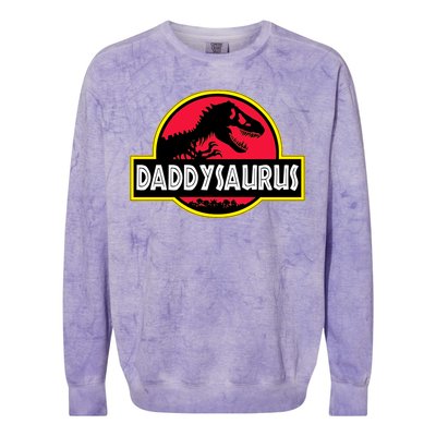 Daddysaurus Funny Daddy Dinosaur Colorblast Crewneck Sweatshirt