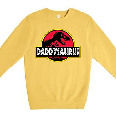 Daddysaurus Funny Daddy Dinosaur Premium Crewneck Sweatshirt