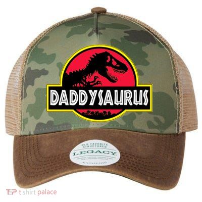 Daddysaurus Funny Daddy Dinosaur Legacy Tie Dye Trucker Hat