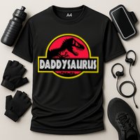 Daddysaurus Funny Daddy Dinosaur Cooling Performance Crew T-Shirt