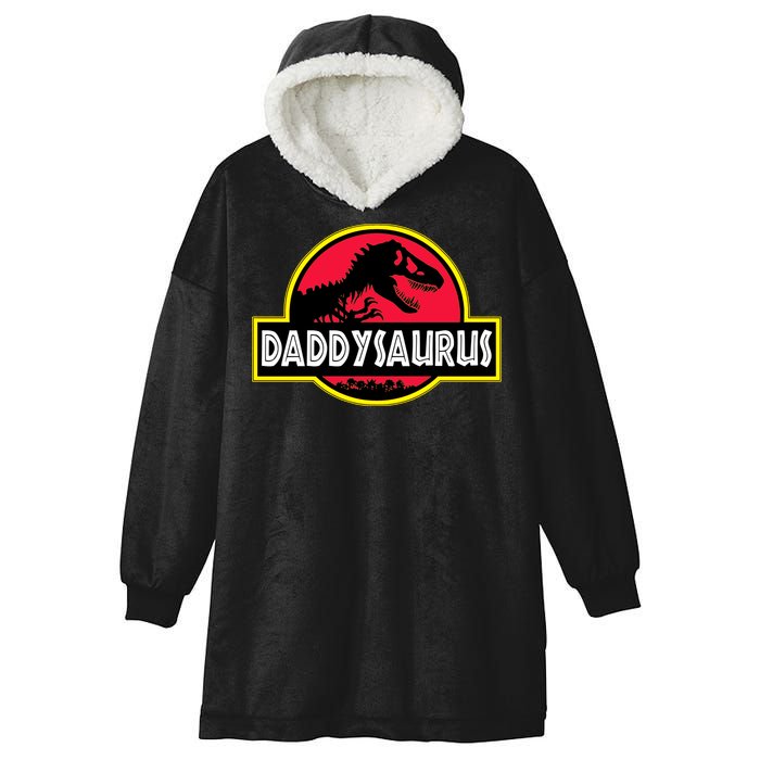 Daddysaurus Funny Daddy Dinosaur Hooded Wearable Blanket