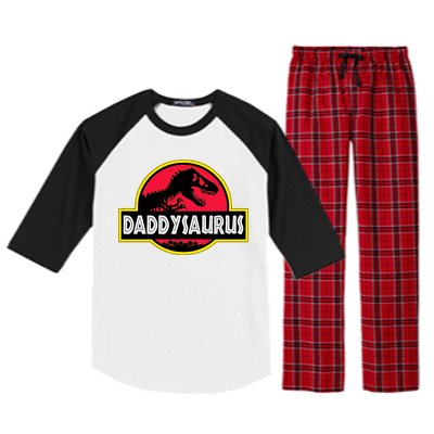 Daddysaurus Funny Daddy Dinosaur Raglan Sleeve Pajama Set