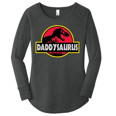 Daddysaurus Funny Daddy Dinosaur Women's Perfect Tri Tunic Long Sleeve Shirt