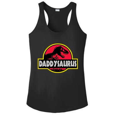 Daddysaurus Funny Daddy Dinosaur Ladies PosiCharge Competitor Racerback Tank