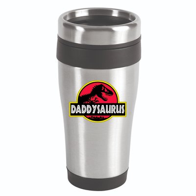 Daddysaurus Funny Daddy Dinosaur 16oz Travel Tumbler