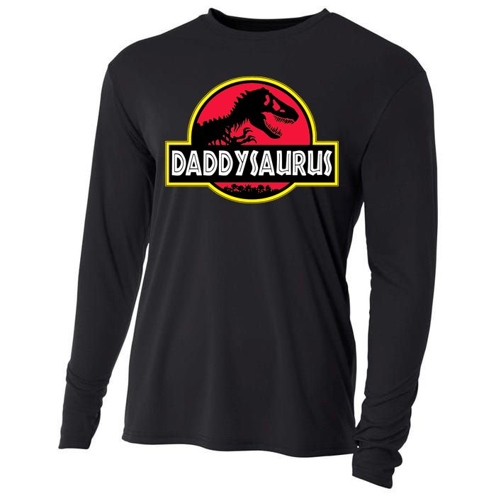 Daddysaurus Funny Daddy Dinosaur Cooling Performance Long Sleeve Crew