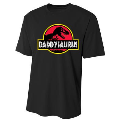 Daddysaurus Funny Daddy Dinosaur Performance Sprint T-Shirt