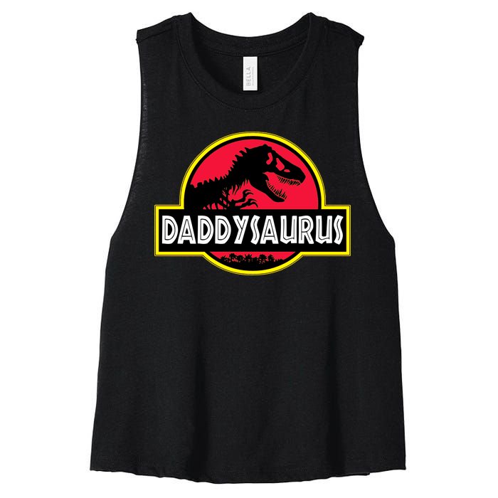 Daddysaurus Funny Daddy Dinosaur Women's Racerback Cropped Tank