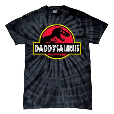 Daddysaurus Funny Daddy Dinosaur Tie-Dye T-Shirt