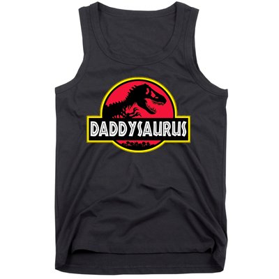 Daddysaurus Funny Daddy Dinosaur Tank Top