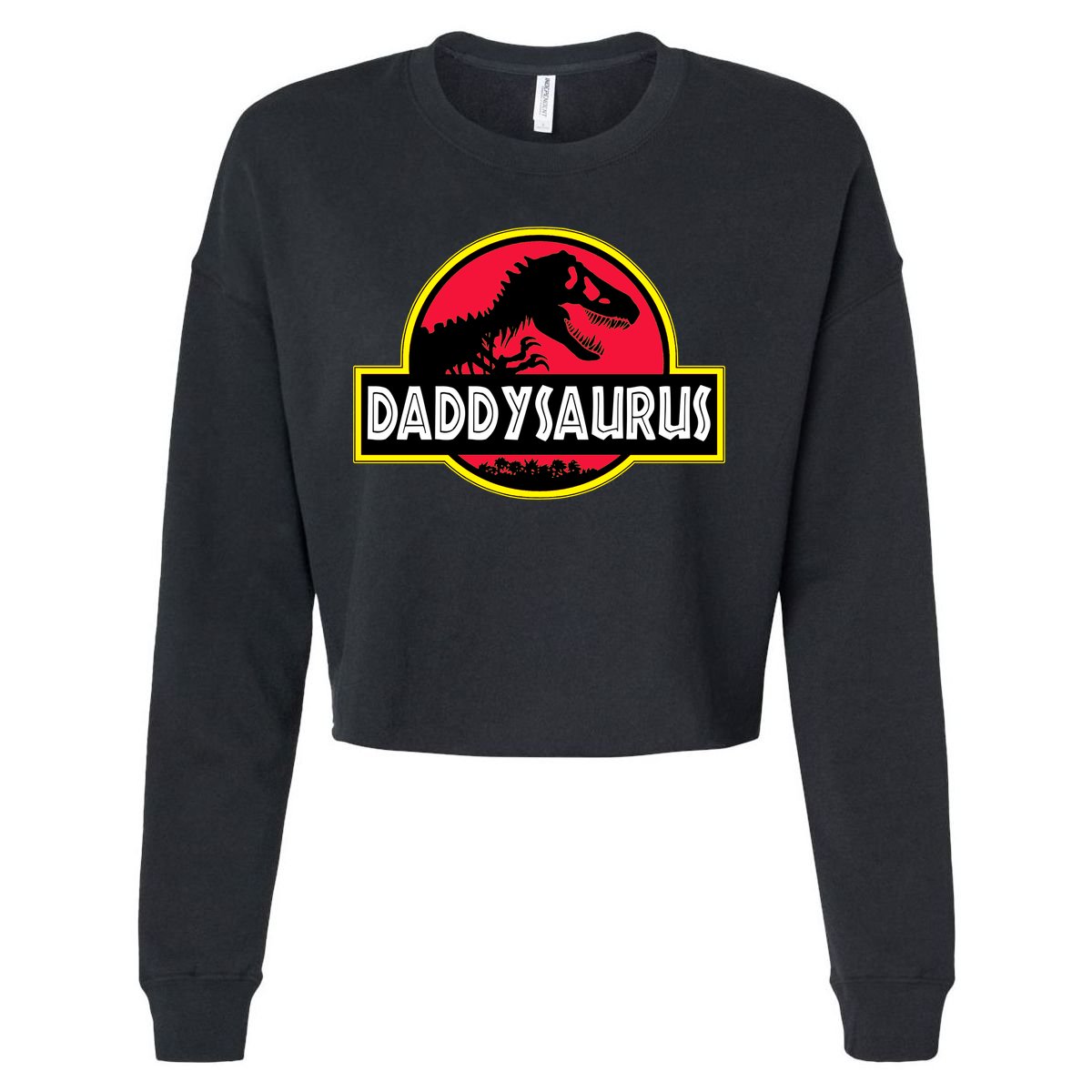 Daddysaurus Funny Daddy Dinosaur Cropped Pullover Crew