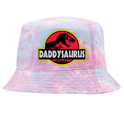 Daddysaurus Funny Daddy Dinosaur Tie-Dyed Bucket Hat