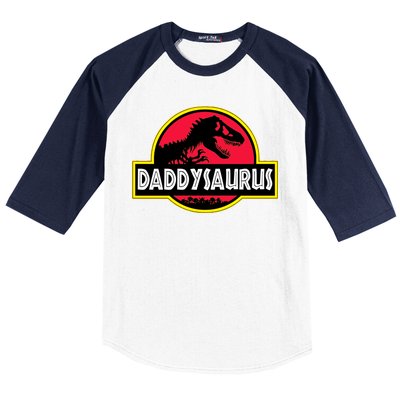 Daddysaurus Funny Daddy Dinosaur Baseball Sleeve Shirt