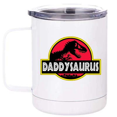 Daddysaurus Funny Daddy Dinosaur 12 oz Stainless Steel Tumbler Cup