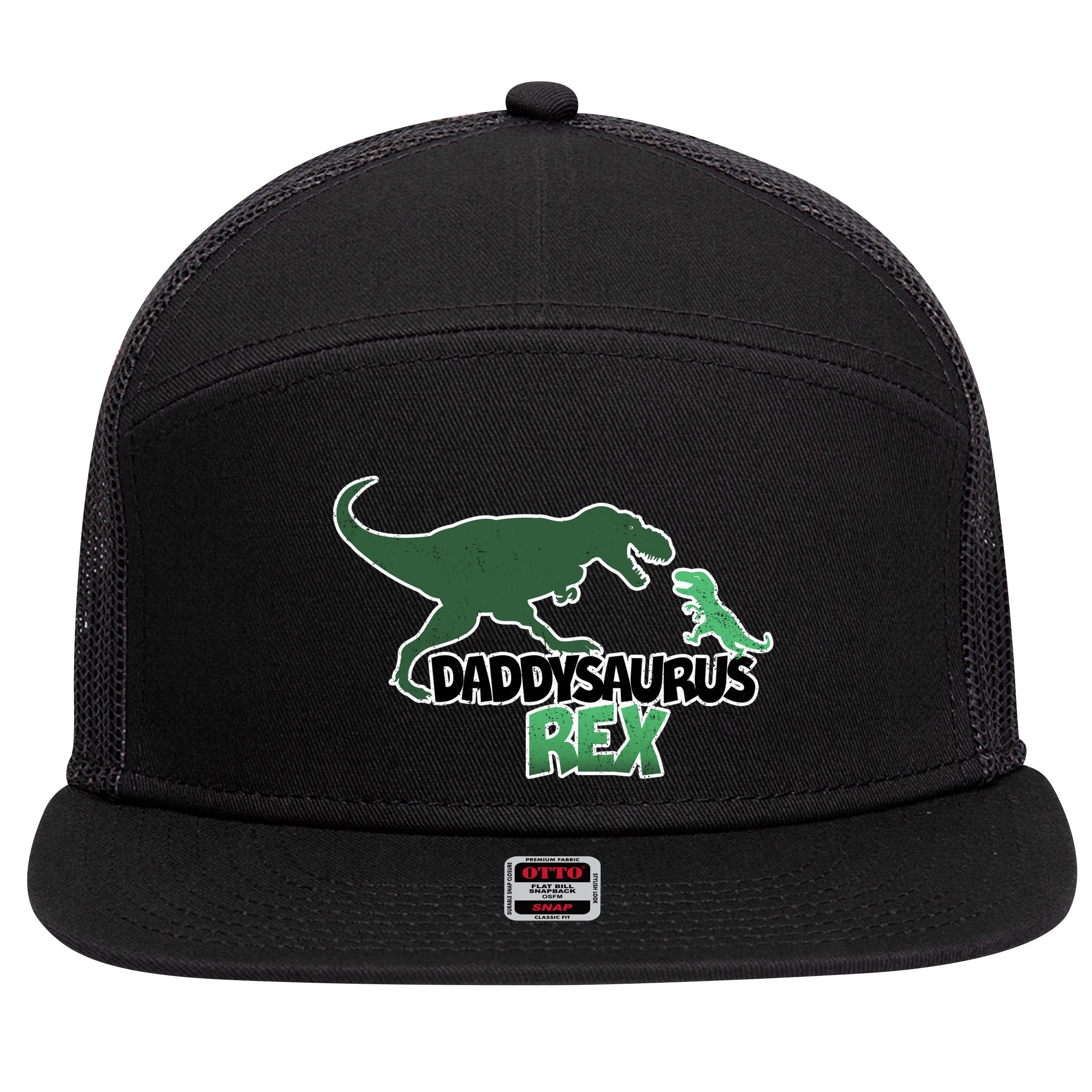 Daddysaurus Rex 7 Panel Mesh Trucker Snapback Hat