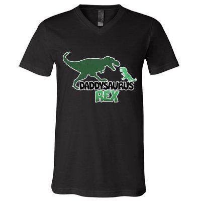 Daddysaurus Rex V-Neck T-Shirt